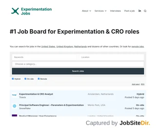 Experimentation Jobs screenshot preview Experimentation Jobs screenshot preview