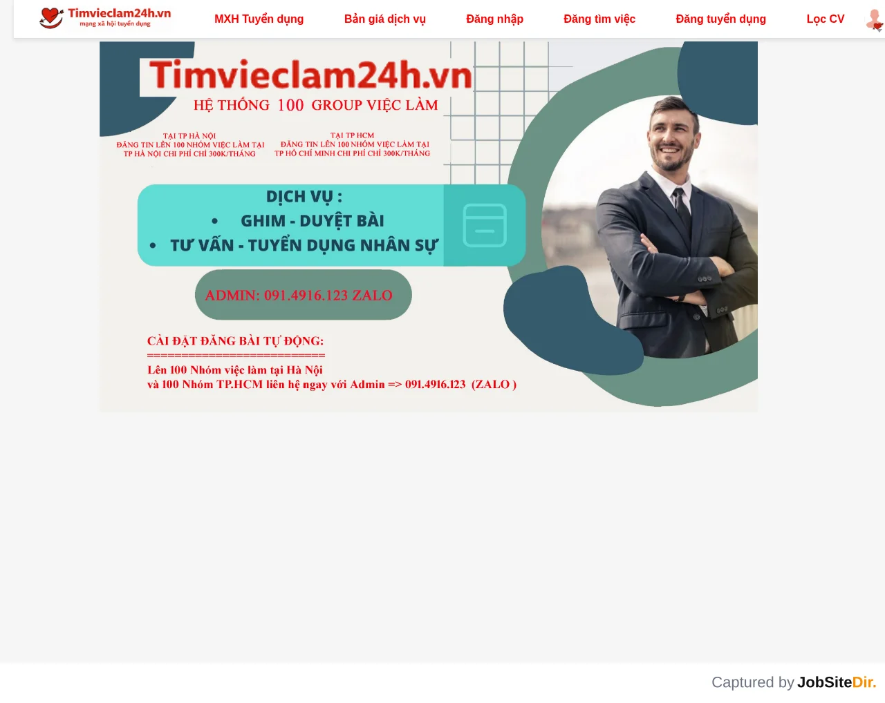 Timvieclam24h website screenshot
