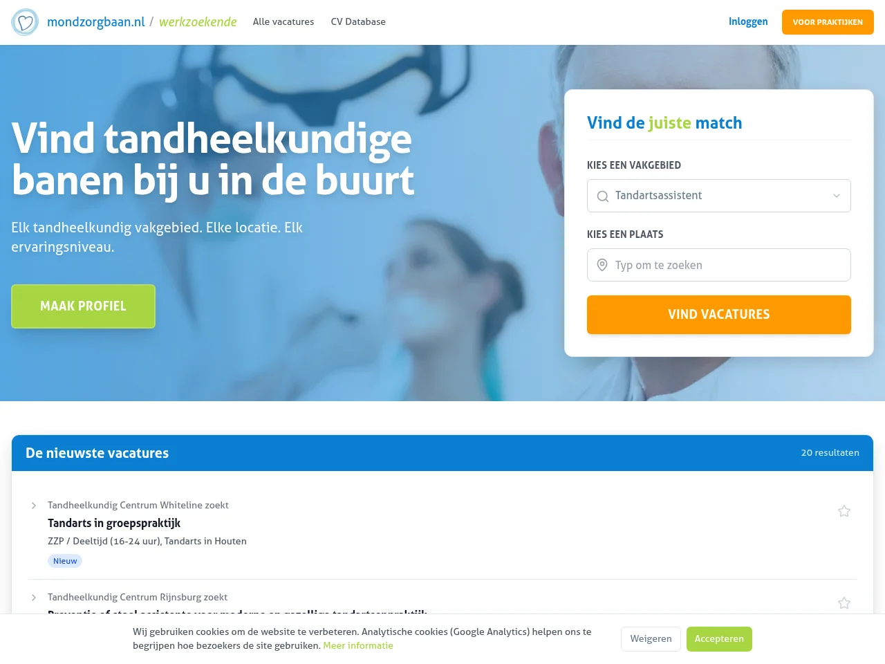Mondzorgbaan website screenshot