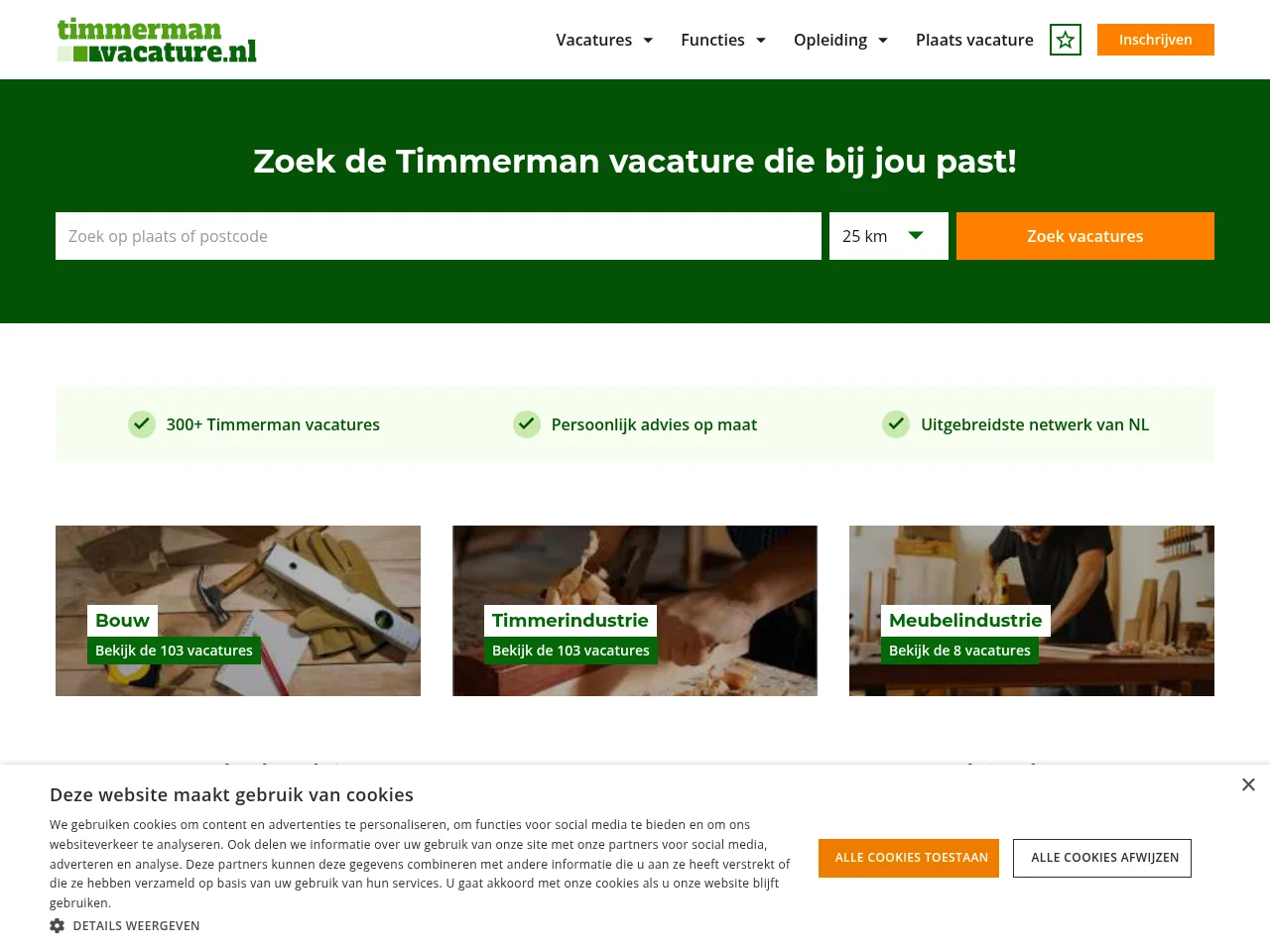Timmerman Vacature website screenshot