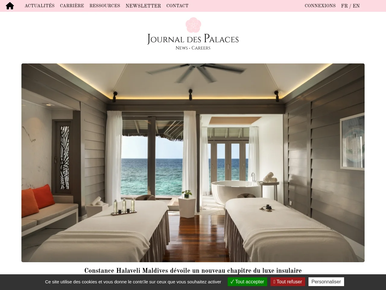 Journal des Palaces website screenshot
