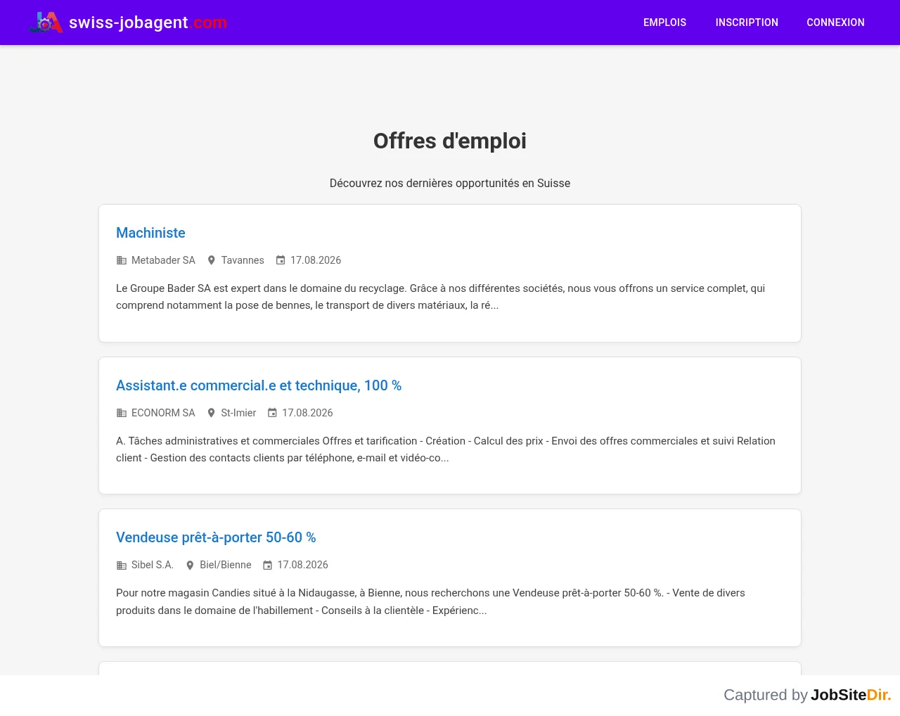 swiss-jobagent website screenshot