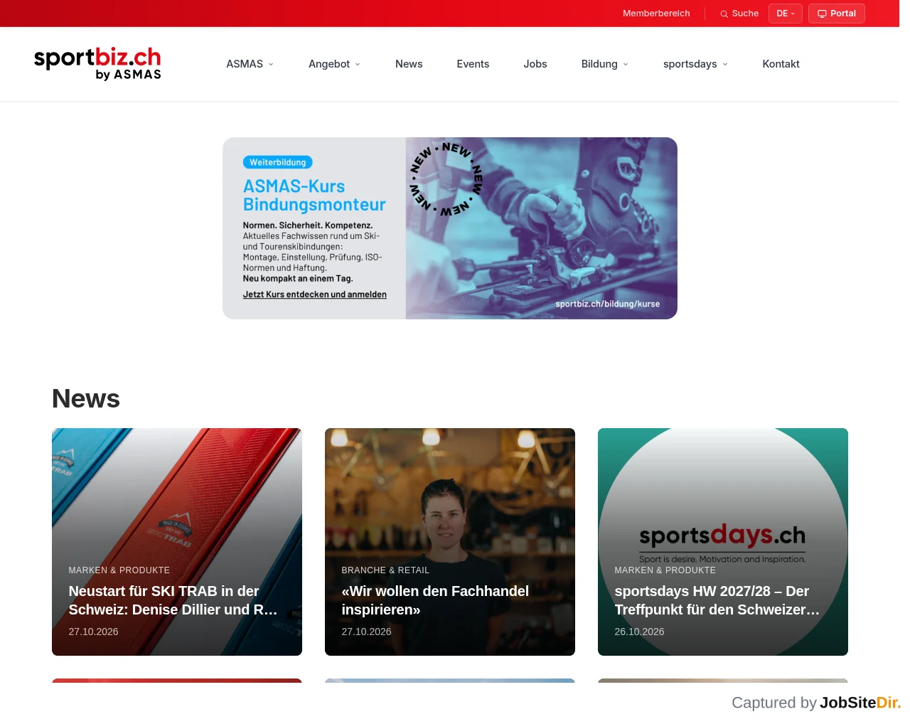 Sportbiz screenshot Sportbiz website screenshot