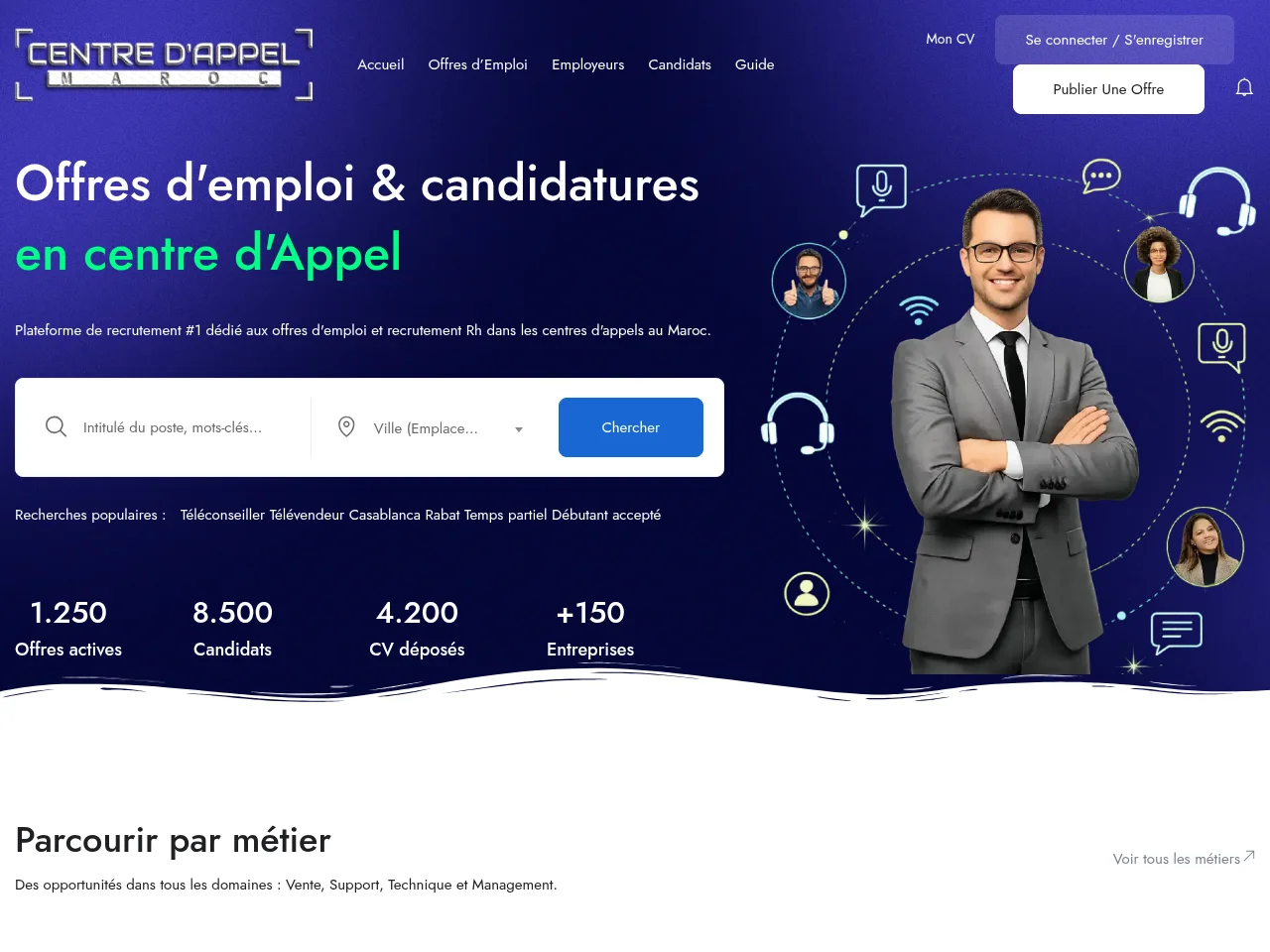 Centre d'Appel Maroc screenshot Centre d'Appel Maroc website screenshot