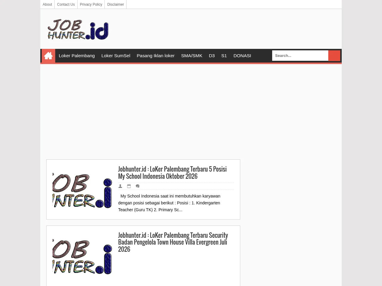 Jobhunter website screenshot