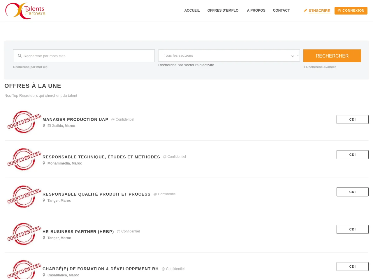 Talents Partners website screenshot