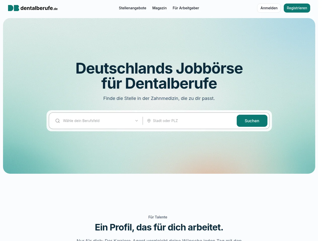 dentalberufe screenshot dentalberufe website screenshot