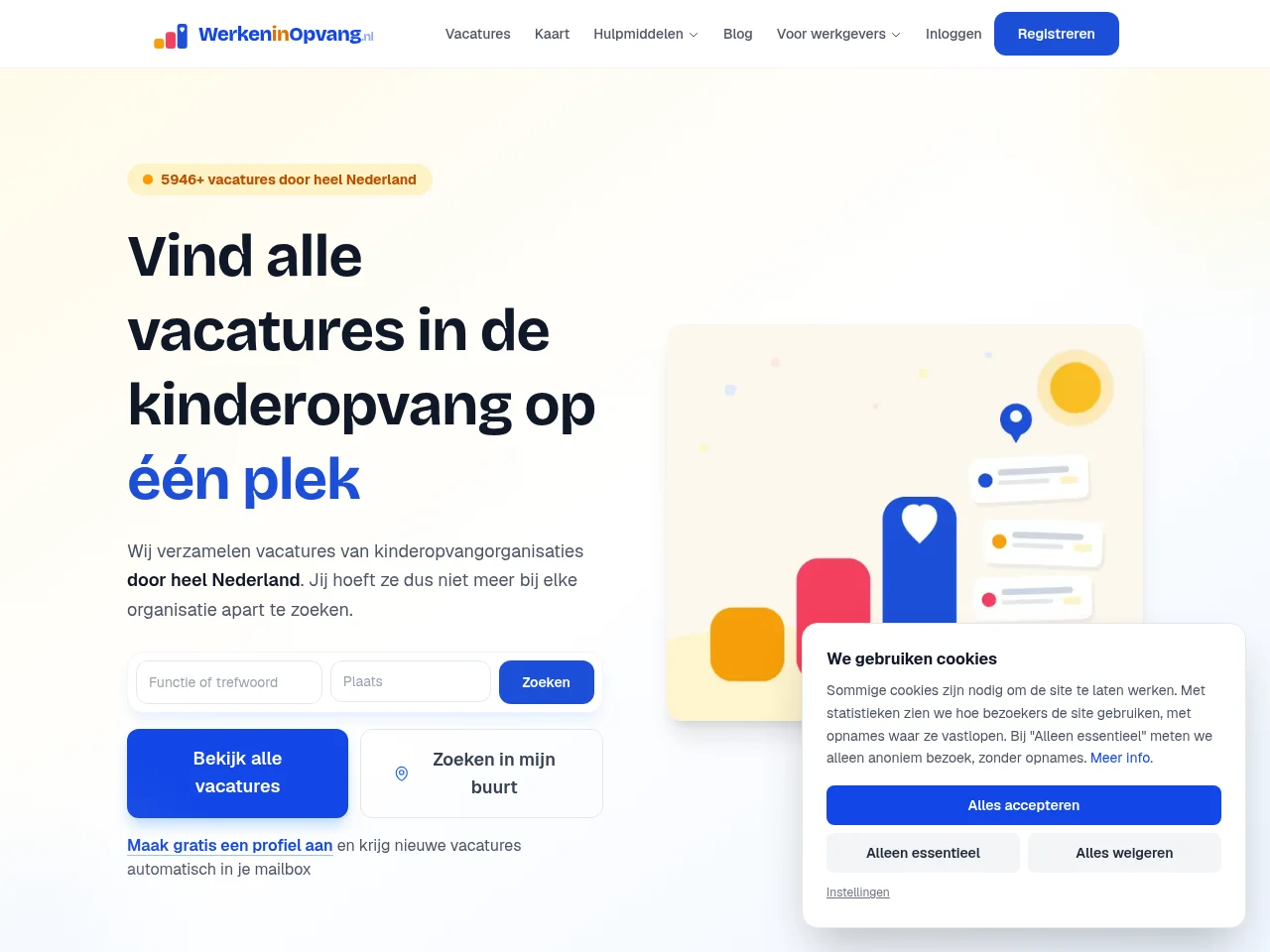 Werken in Opvang screenshot Werken in Opvang website screenshot