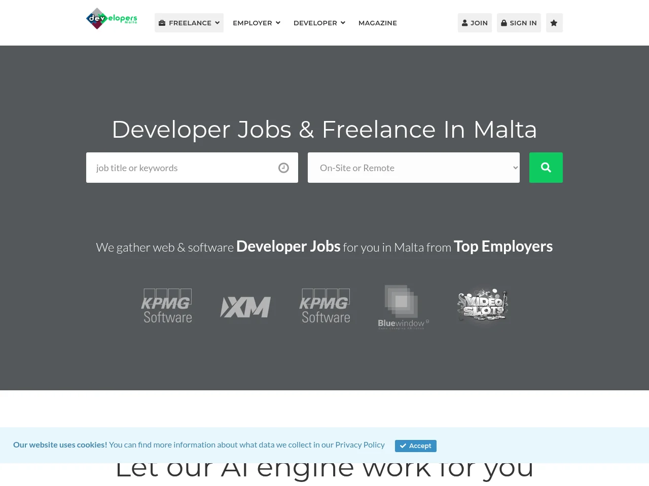 Developers Malta website screenshot