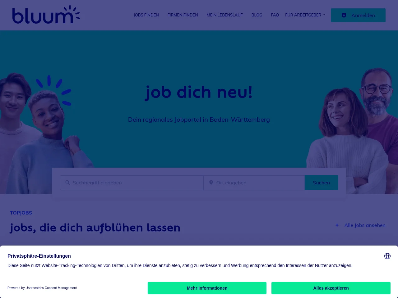 bluum Baden-Württemberg screenshot bluum Baden-Württemberg website screenshot
