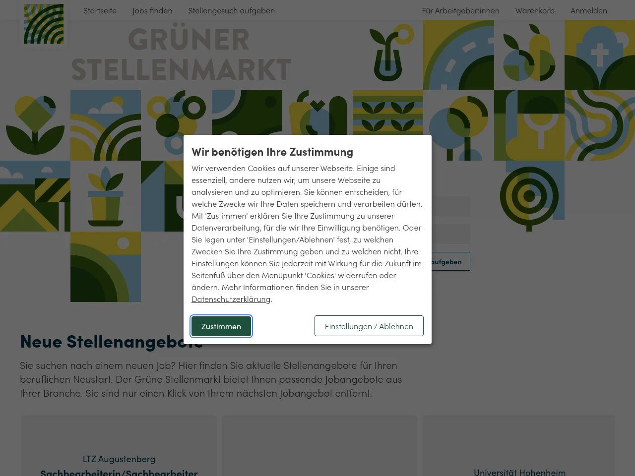 Grüner Stellenmarkt screenshot Grüner Stellenmarkt website screenshot