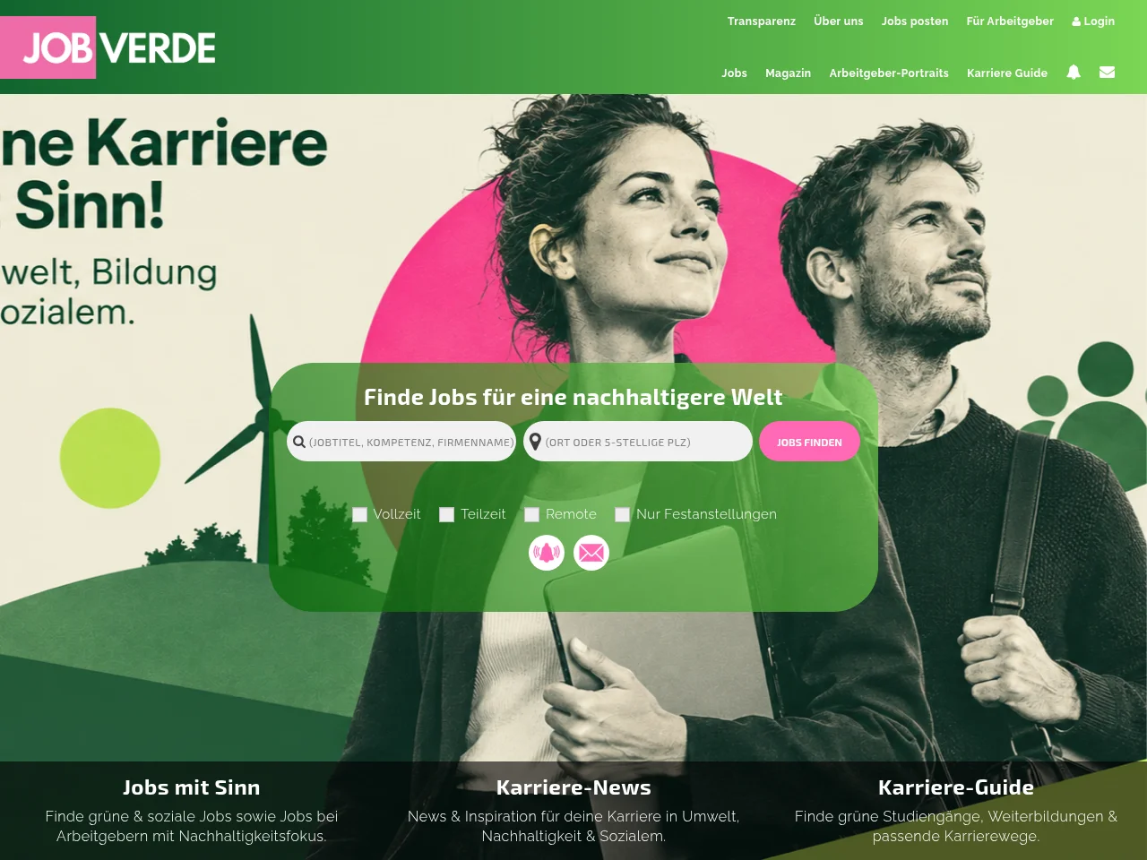 JOBVERDE website screenshot