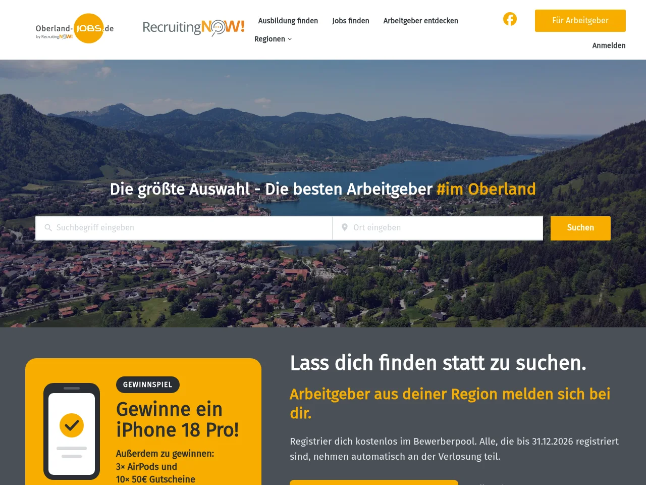 Oberland-JOBS screenshot Oberland-JOBS website screenshot