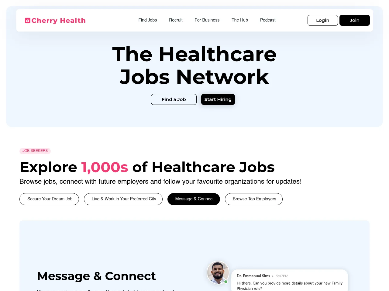 Cherry Health website screenshot