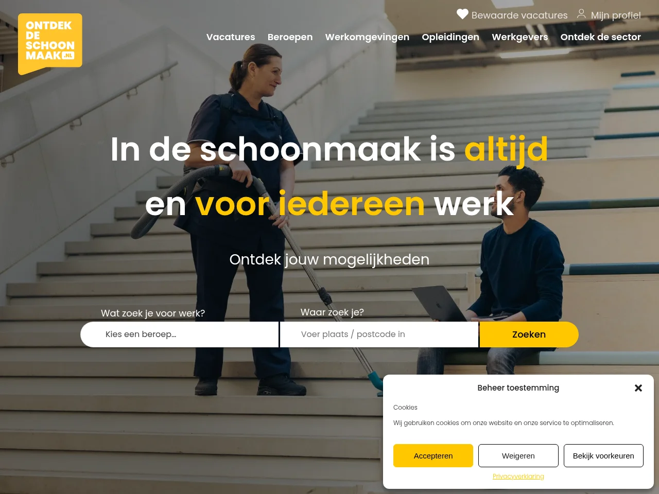 Ontdek de Schoonmaak website screenshot