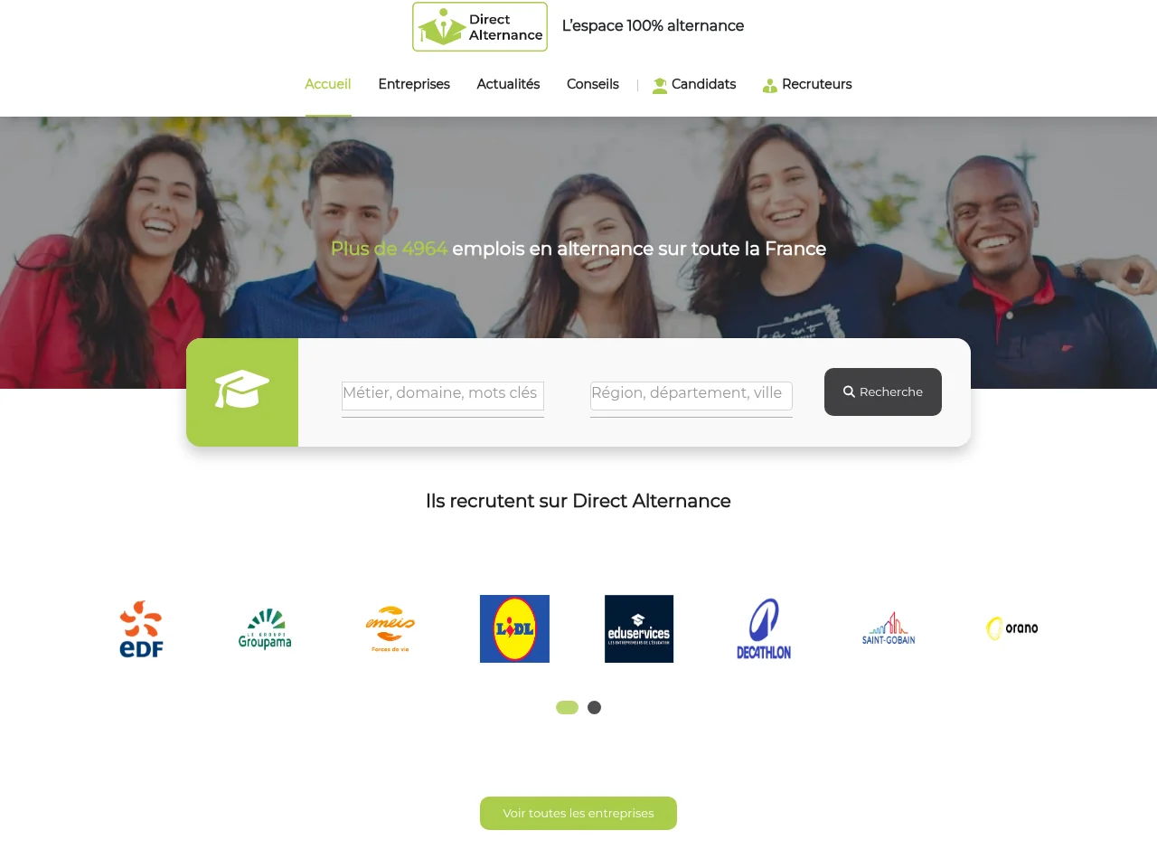 Direct Alternance screenshot Direct Alternance website screenshot