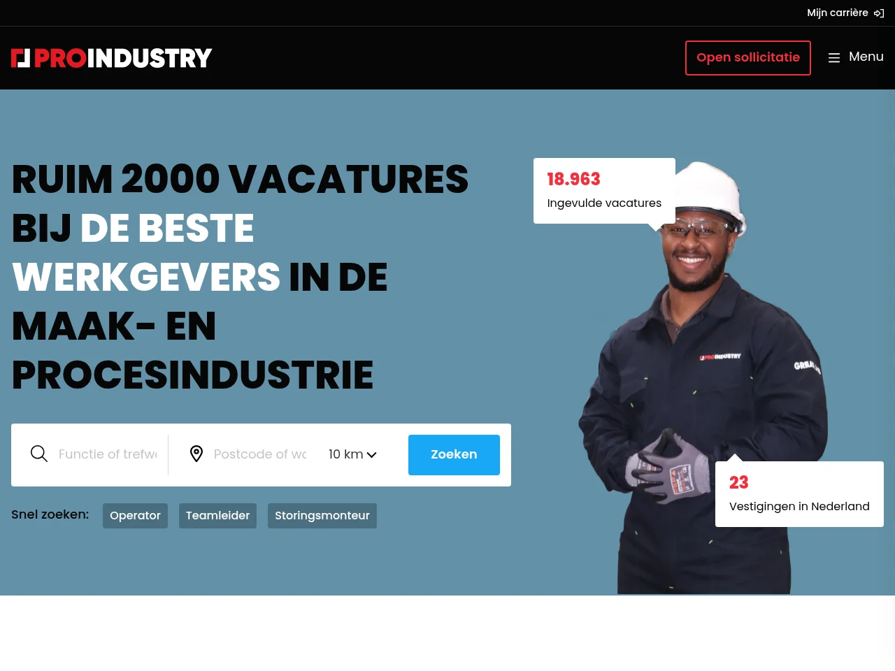 Pro Industry website screenshot