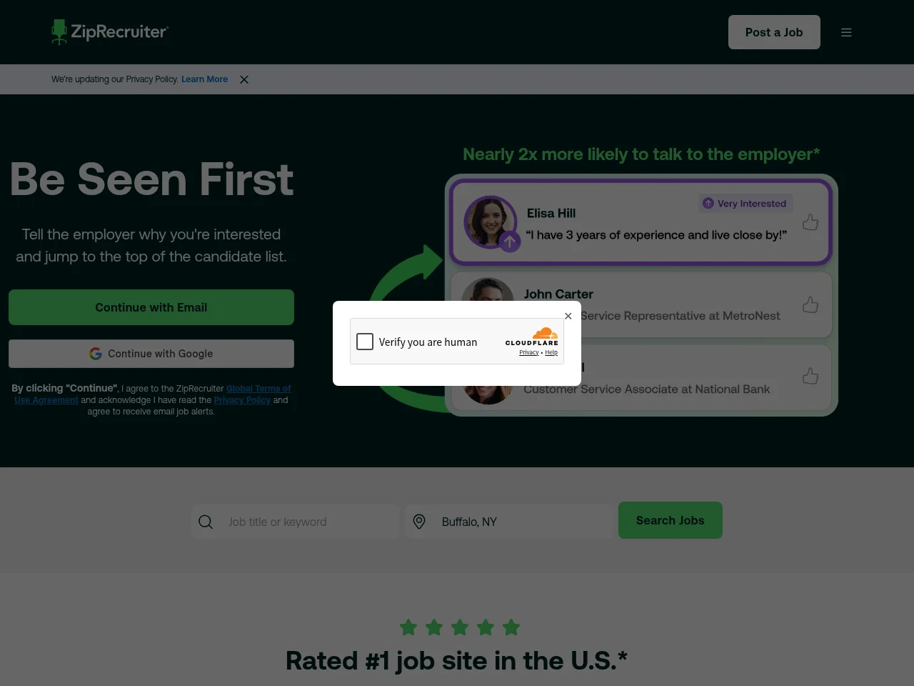 ZipRecruiter screenshot ZipRecruiter website screenshot