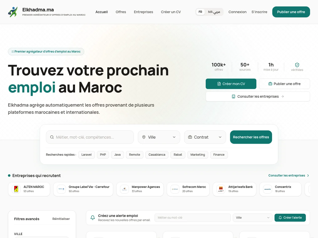 Elkhadma website screenshot