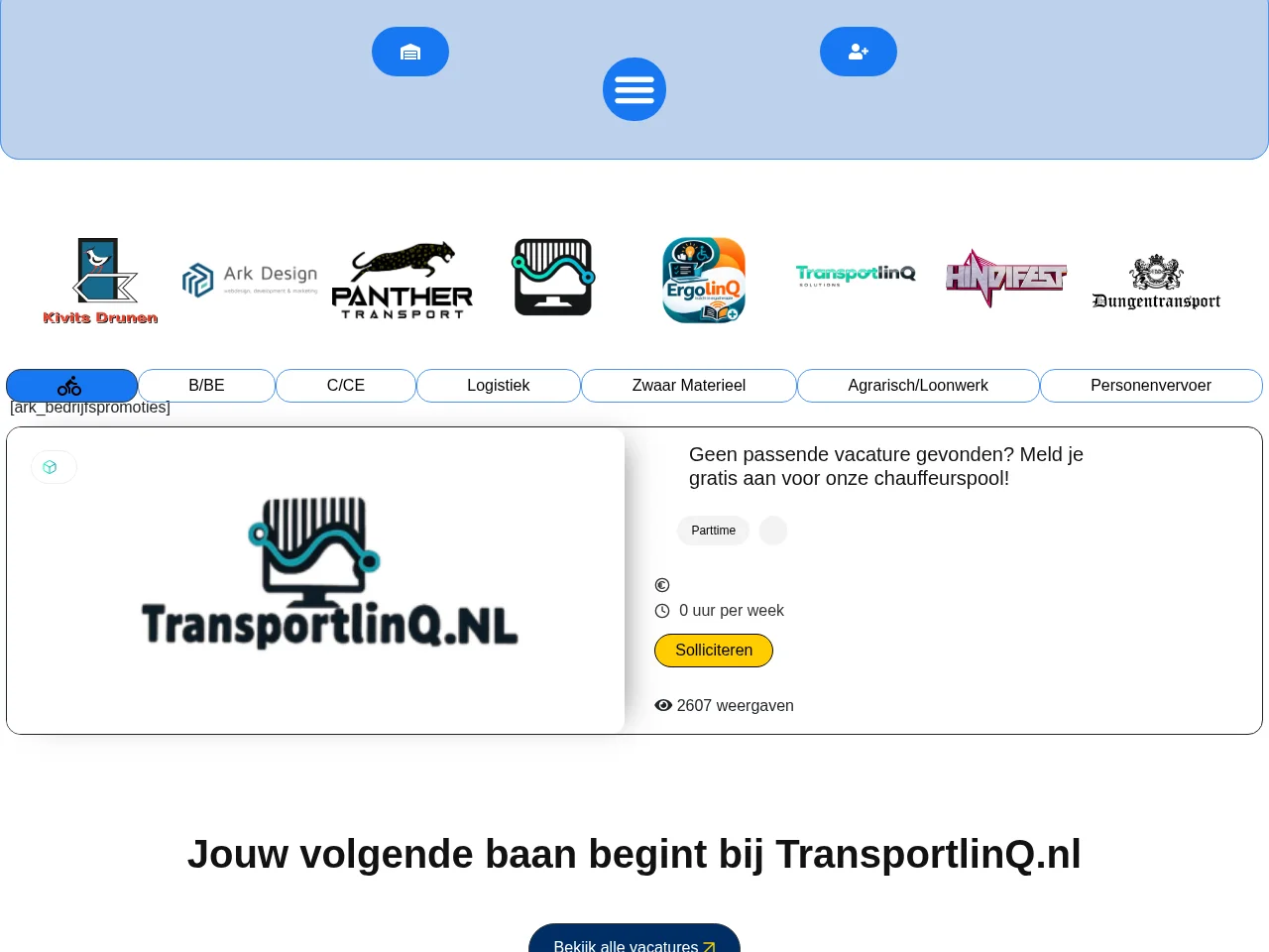 TransportlinQ website screenshot