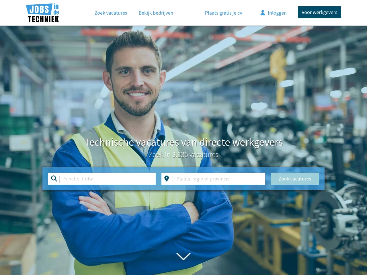 Jobs in de Techniek screenshot Jobs in de Techniek website screenshot