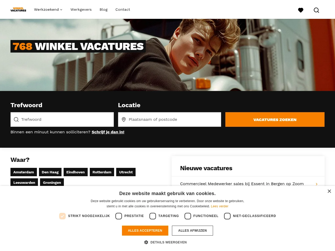 Winkel Vacatures Online screenshot Winkel Vacatures Online website screenshot