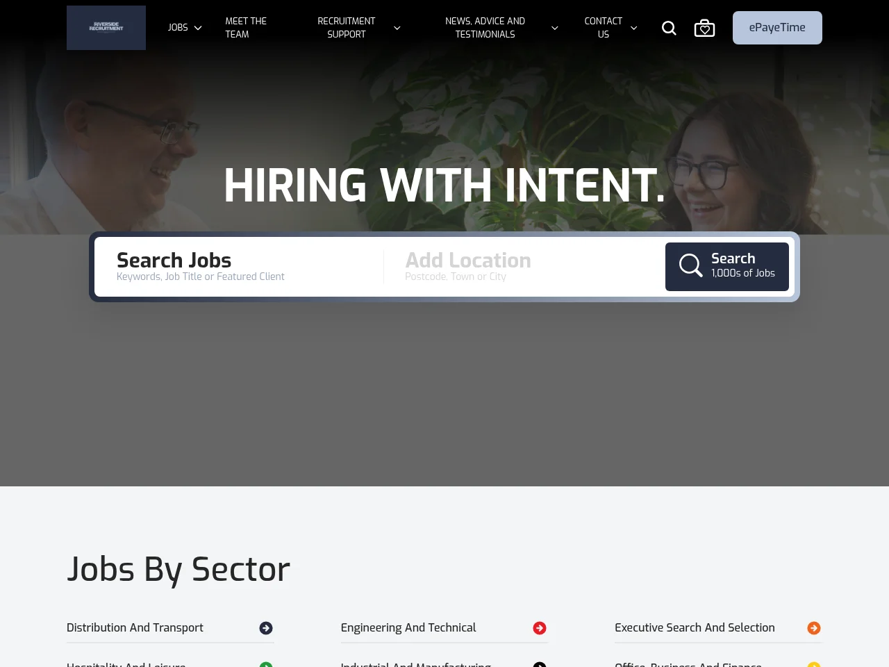 Riverside Recruitment website screenshot