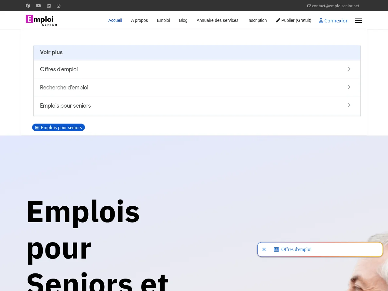 Emploisenior website screenshot