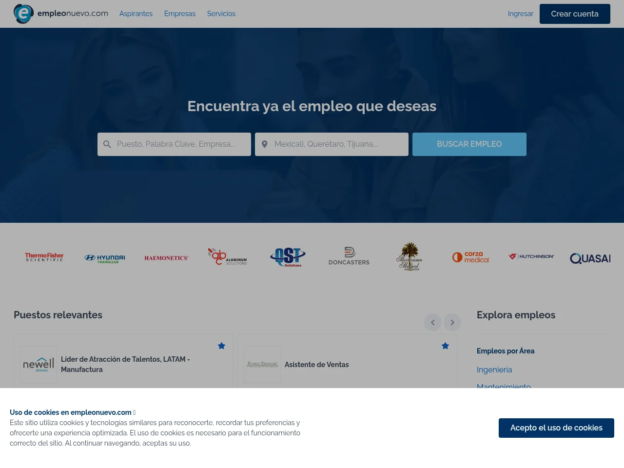 Empleo Nuevo screenshot Empleo Nuevo website screenshot