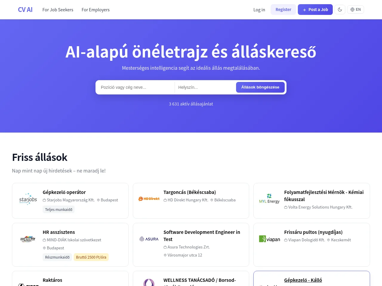 CV AI screenshot CV AI website screenshot
