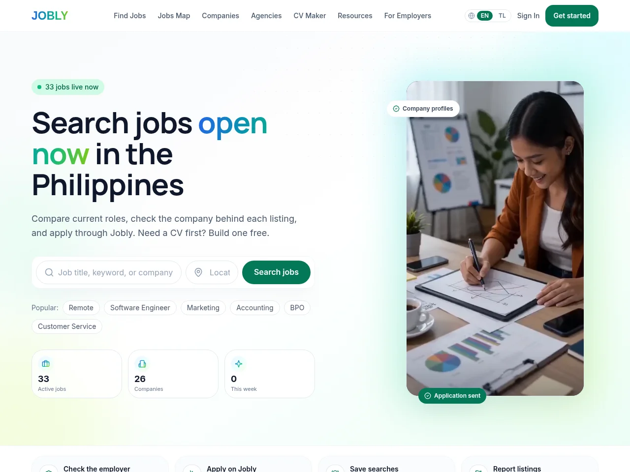 Jobly screenshot Jobly website screenshot