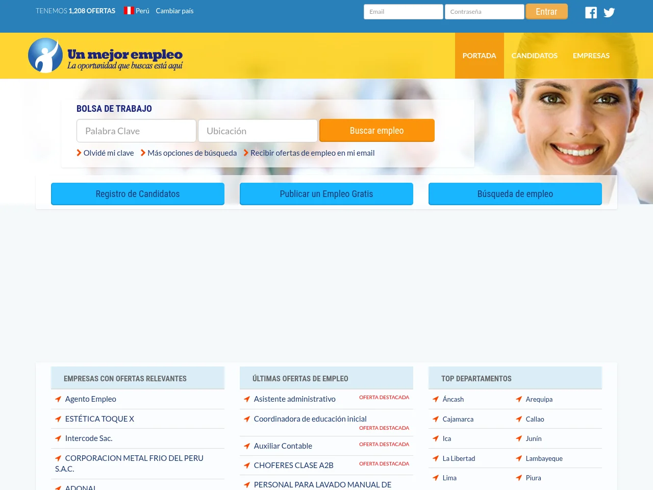 Un Mejor Empleo screenshot Un Mejor Empleo website screenshot