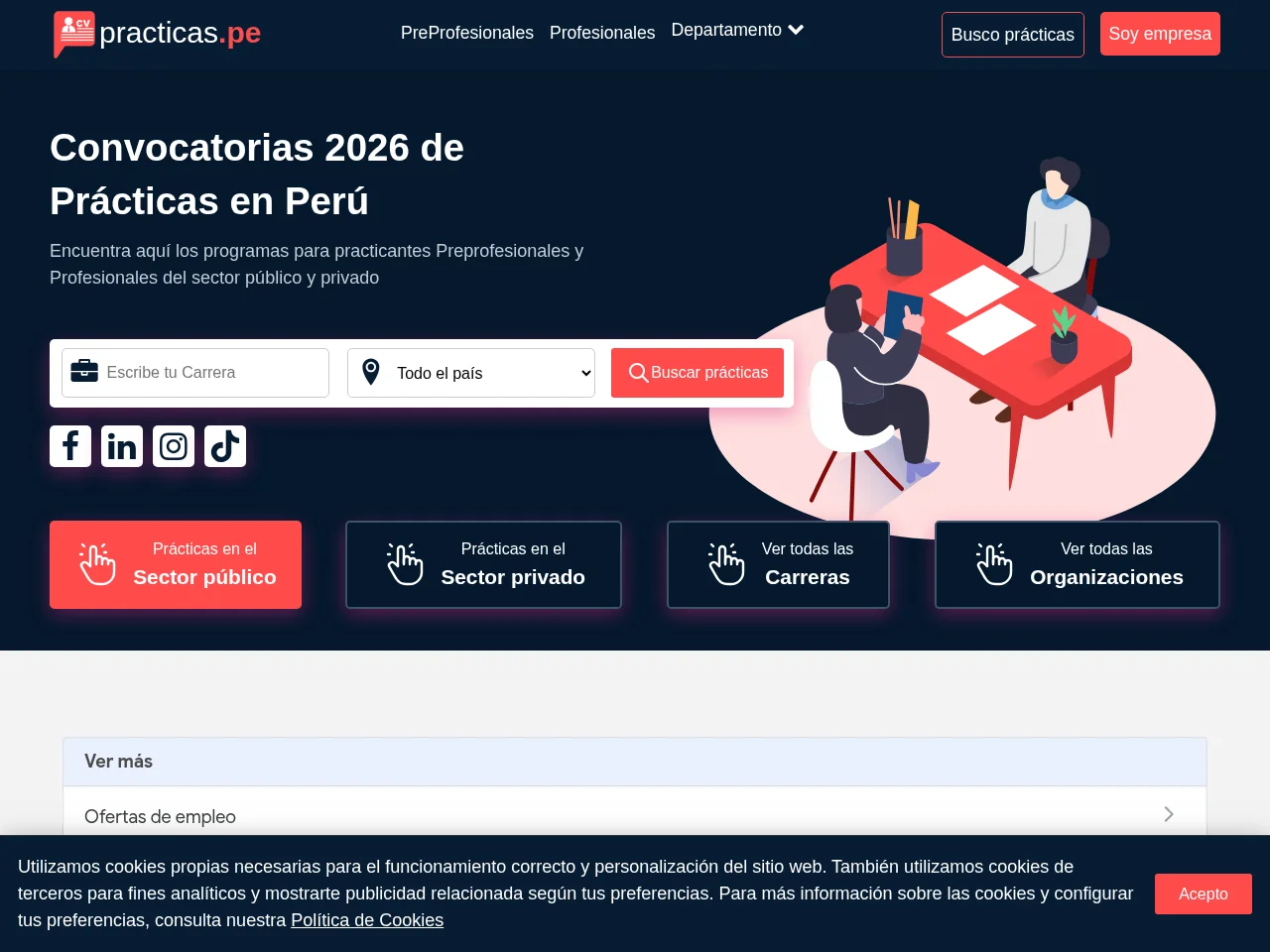 Prácticas screenshot Prácticas website screenshot