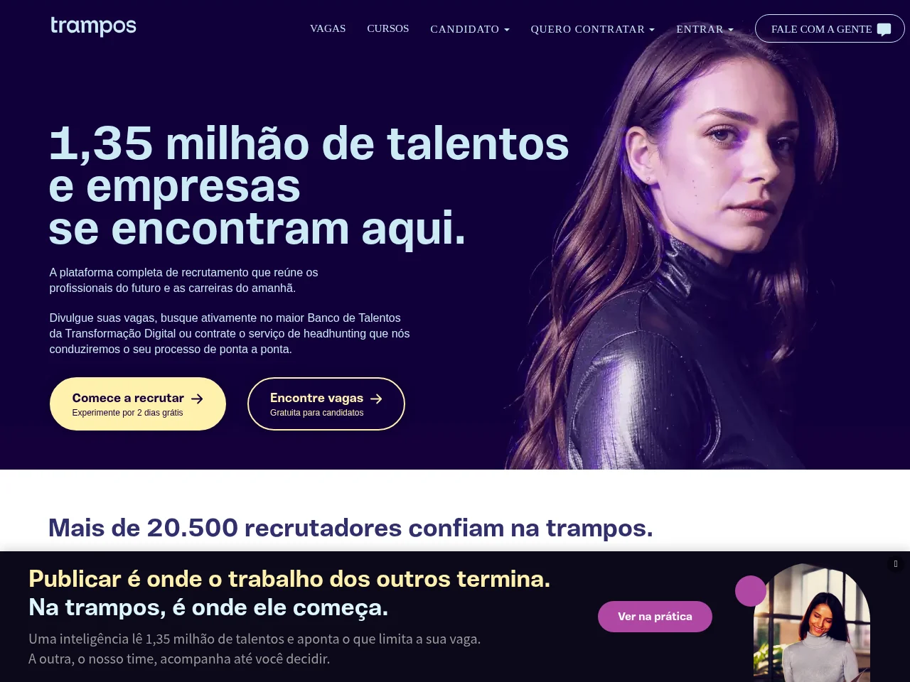 trampos website screenshot
