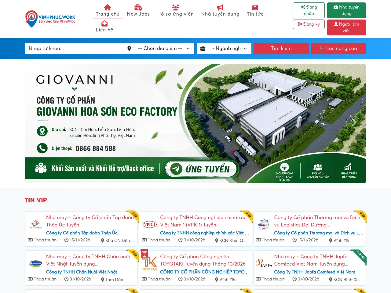 Vinh Phuc Work screenshot Vinh Phuc Work website screenshot