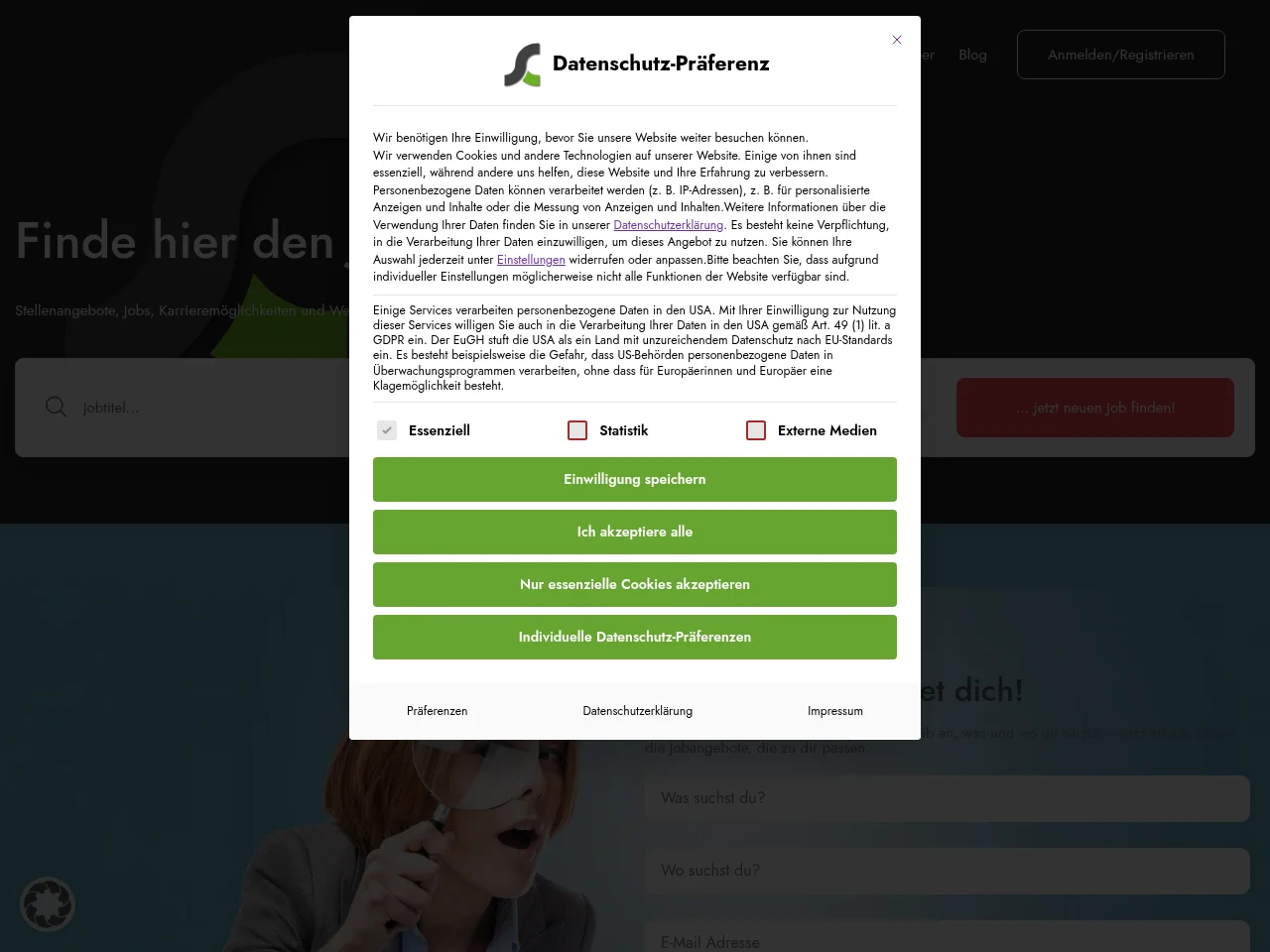 Stellencompass website screenshot