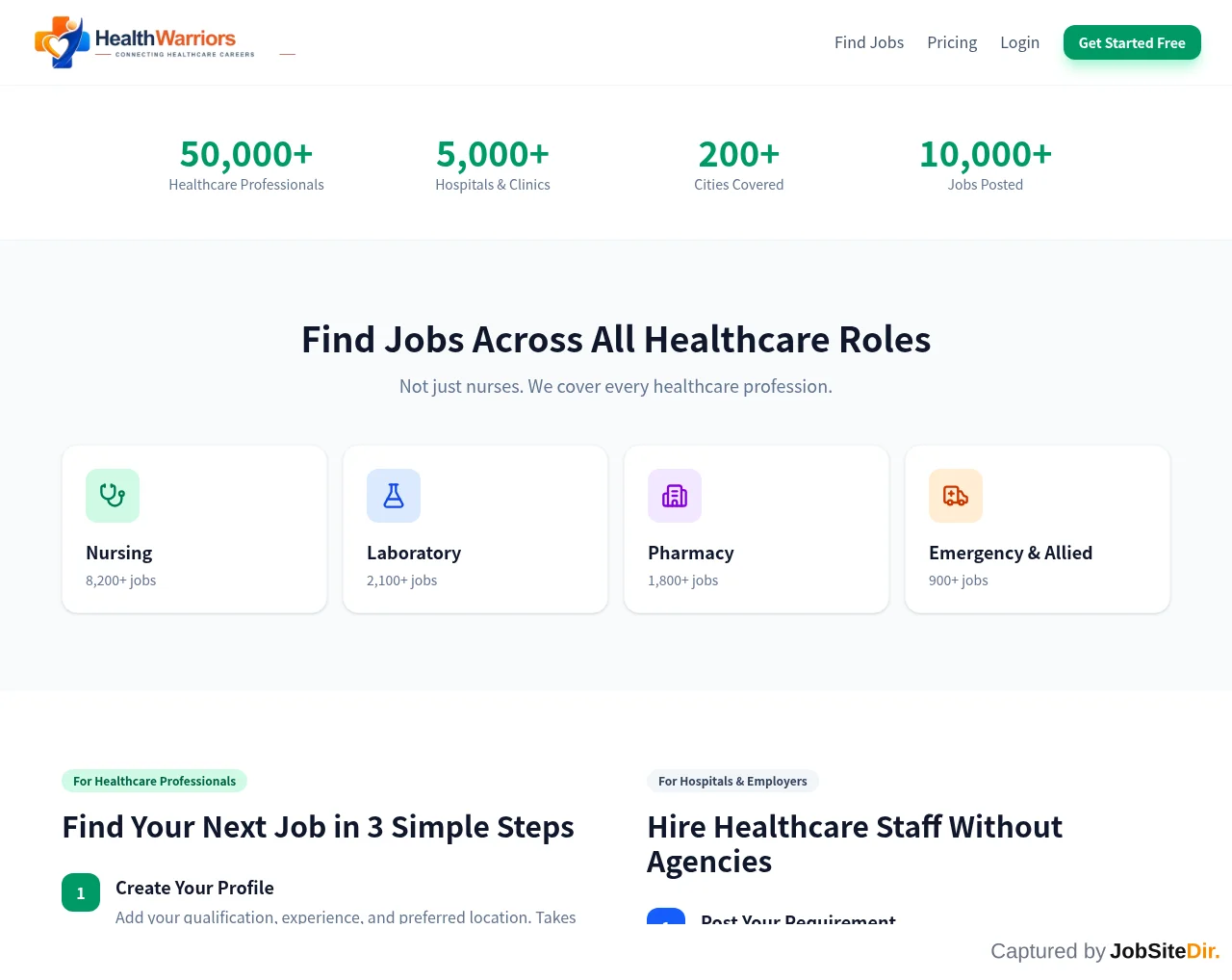 HealthWarriors website screenshot