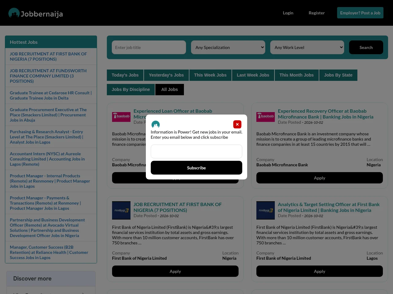 JobberNaija screenshot JobberNaija website screenshot