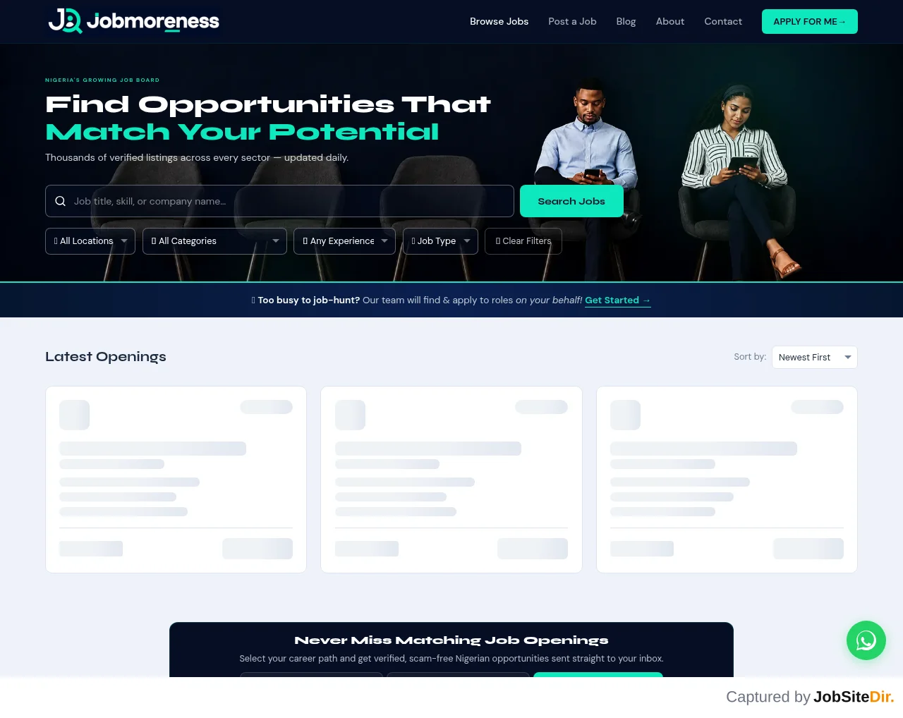 Jobmoreness website screenshot