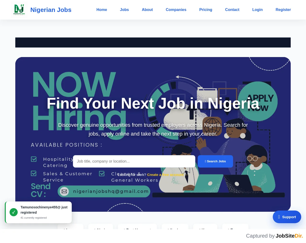 Nigerian Jobs website screenshot