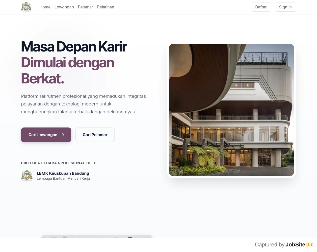 LBMK Keuskupan Bandung website screenshot