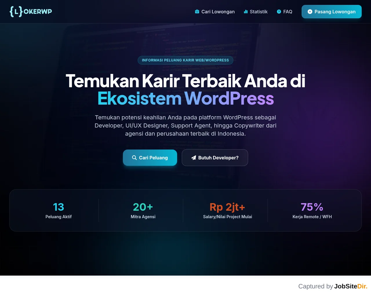 LokerWP website screenshot