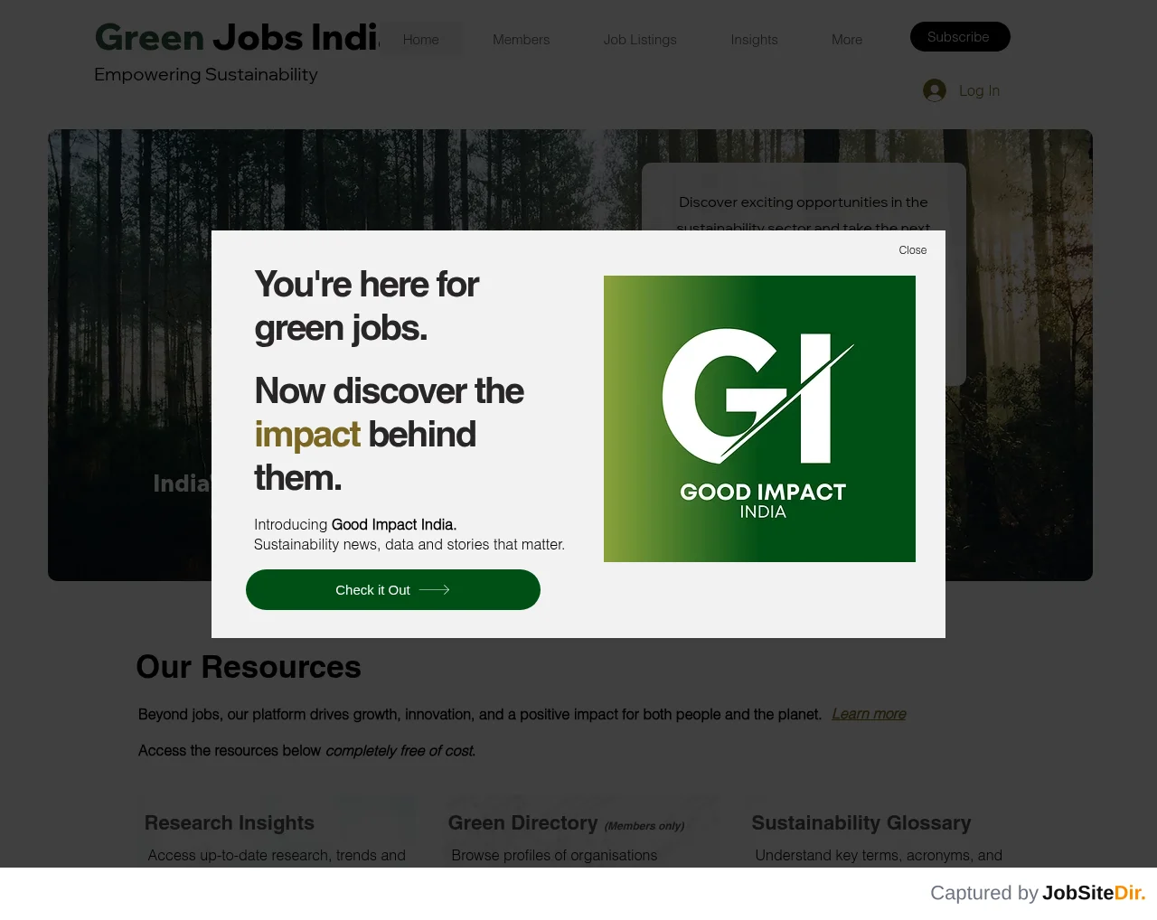 Green Jobs India website screenshot