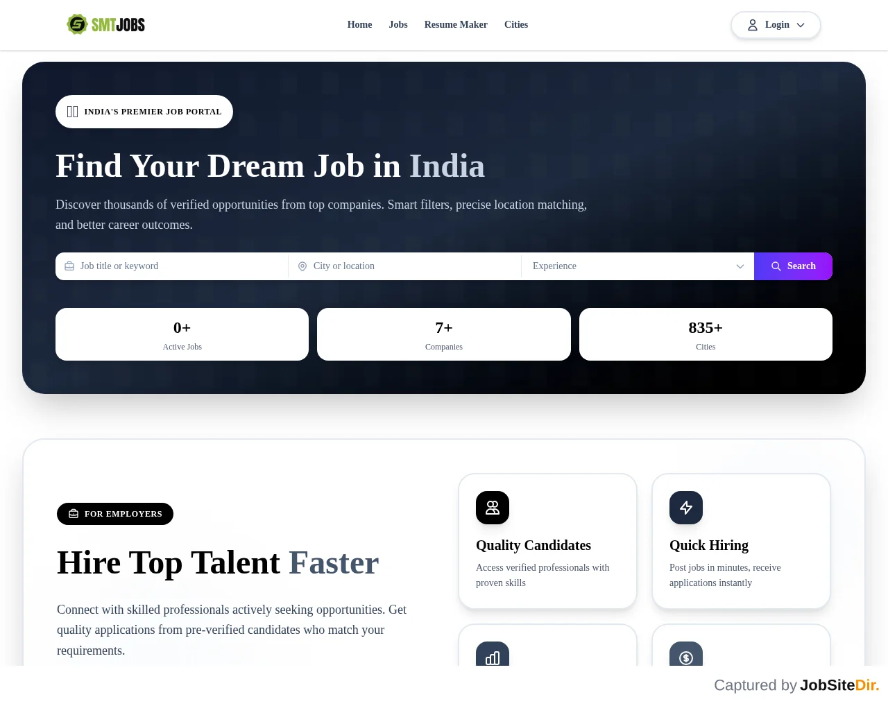 SMTJobs website screenshot