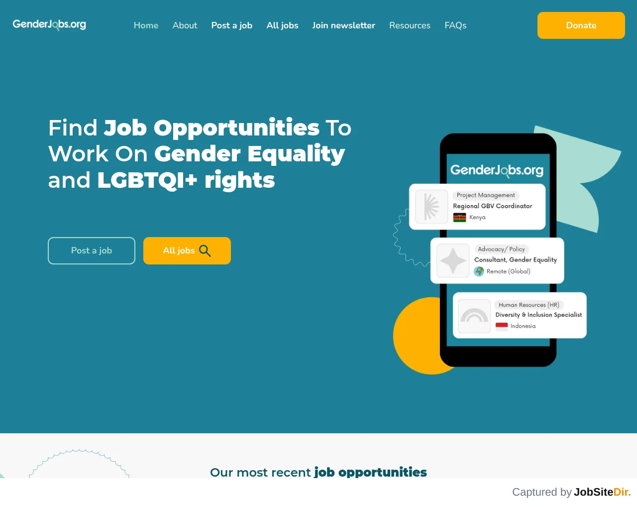 GenderJobs website screenshot