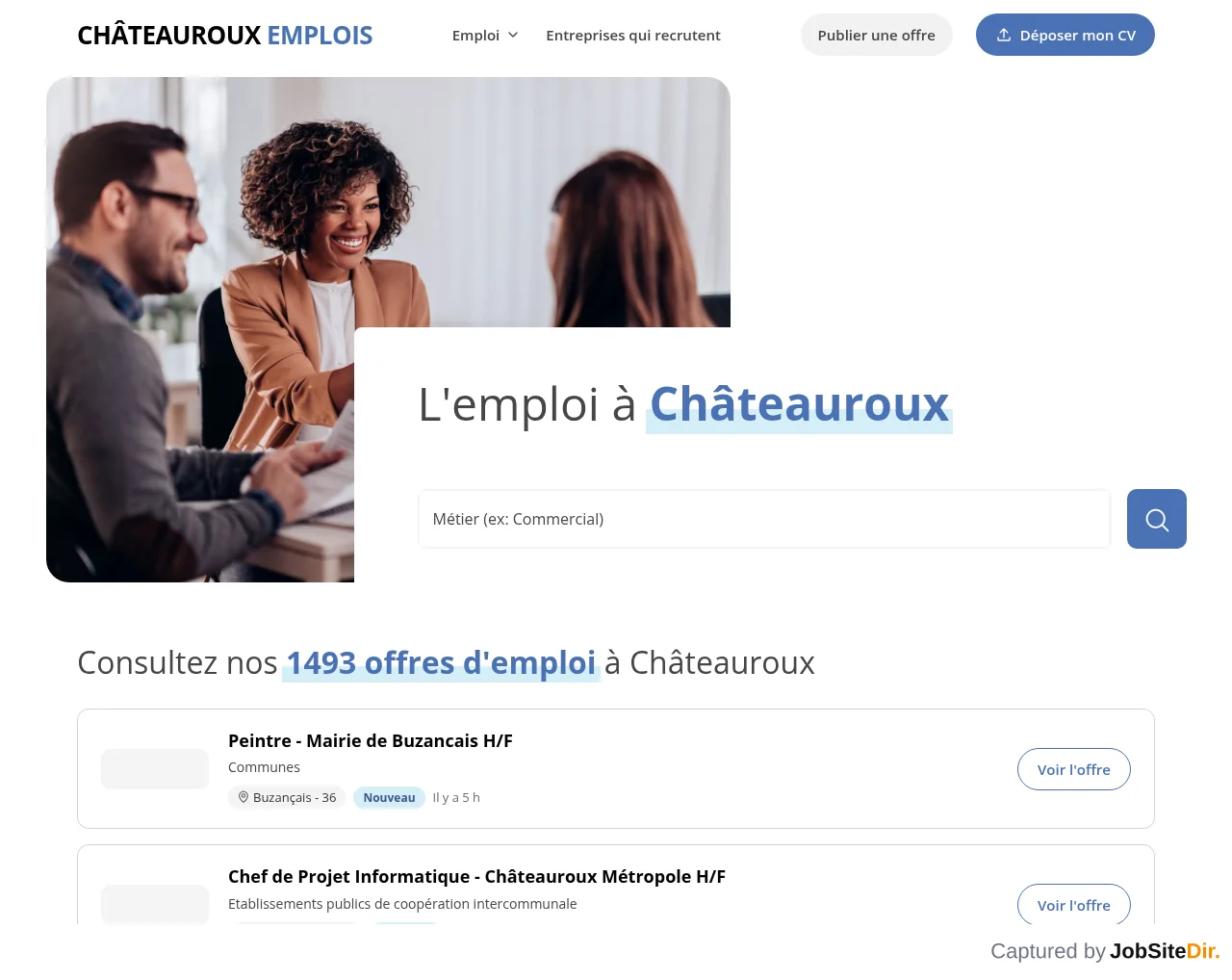 Châteauroux Emplois screenshot Châteauroux Emplois website screenshot