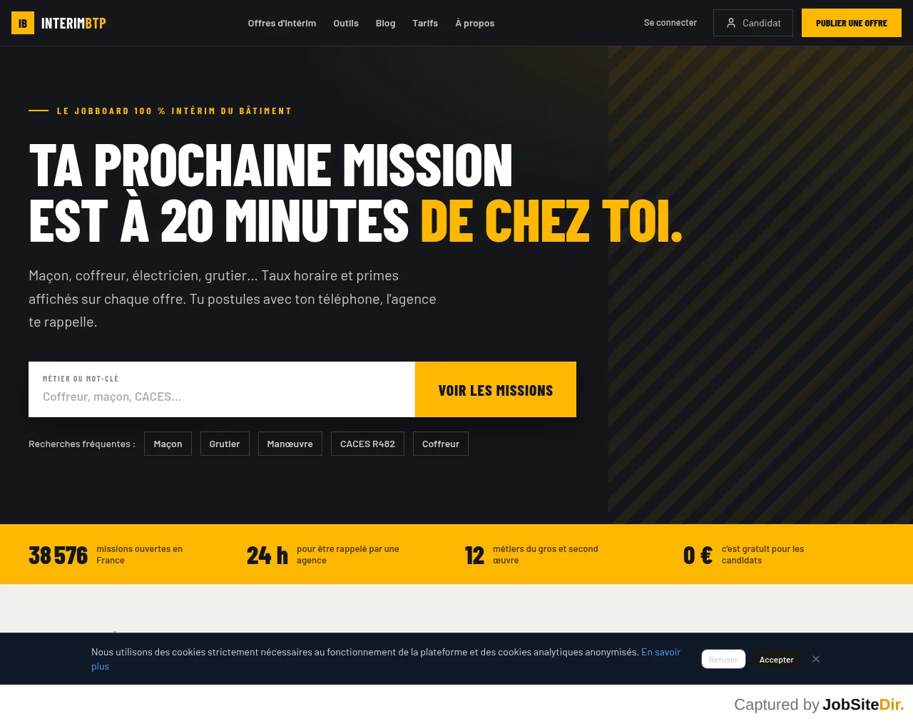 Interim Bâtiment screenshot Interim Bâtiment website screenshot