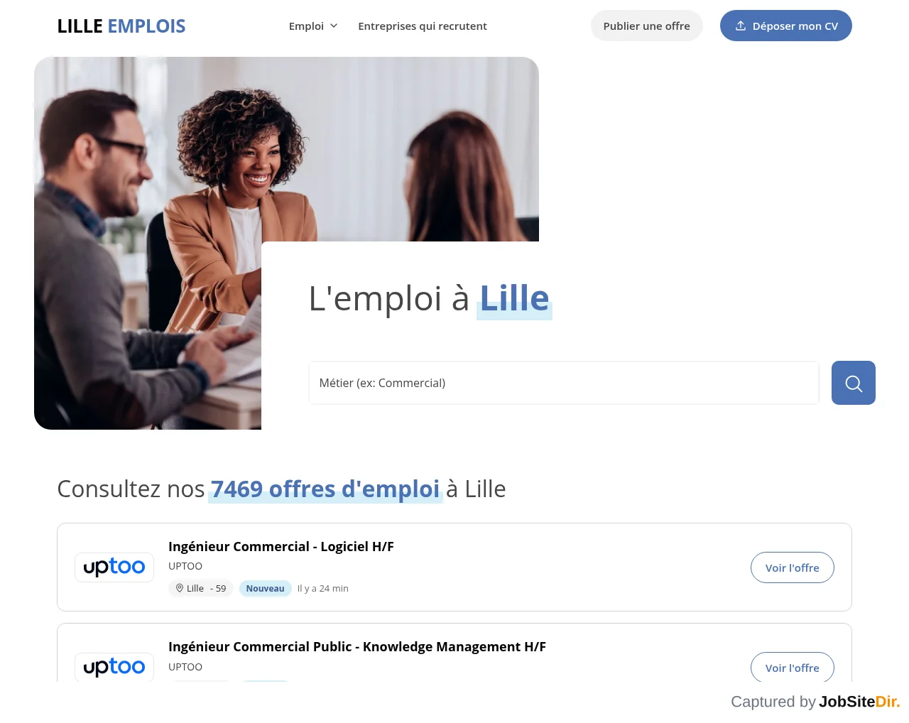 Lille Emplois screenshot Lille Emplois website screenshot