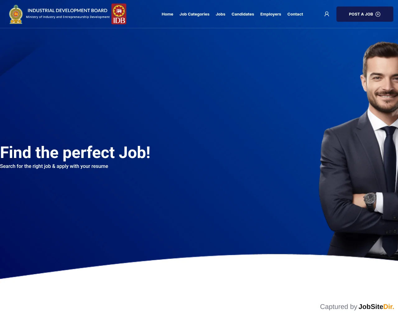 IDB Job Portal website screenshot