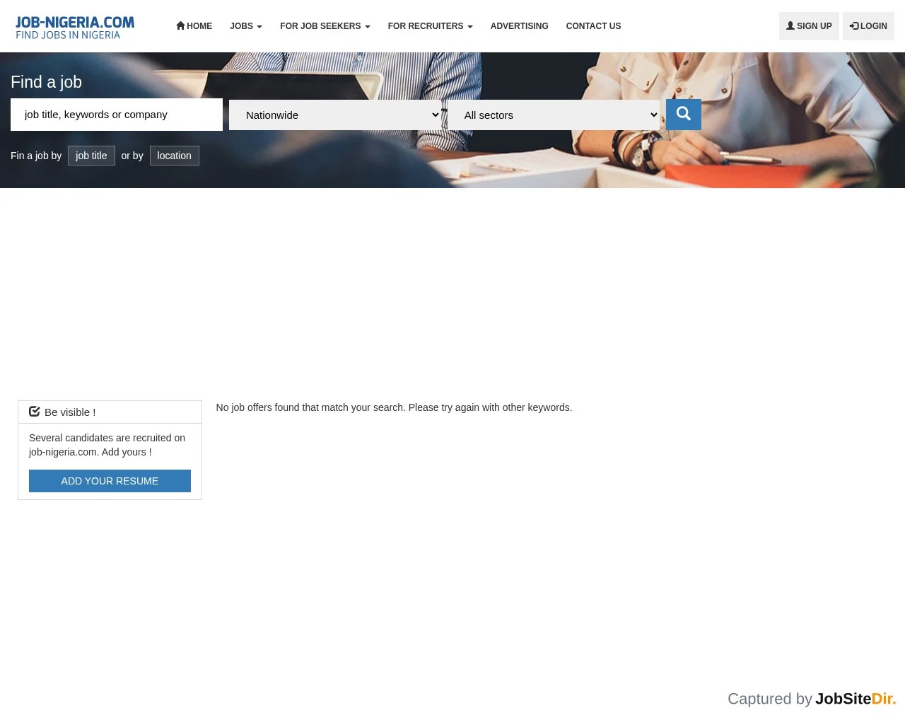 Job Nigeria website screenshot